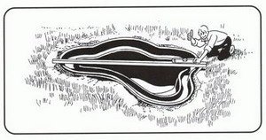 A tavat helyezd a gödörbe, és egy vízmérték segítségével tedd vízmértékbe.